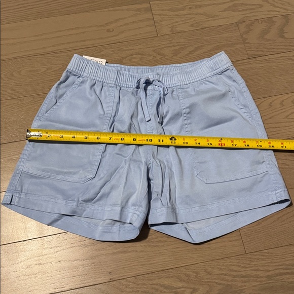 Small Powder Blue Buffalo Drawstring Shorts - Picture 2 of 8